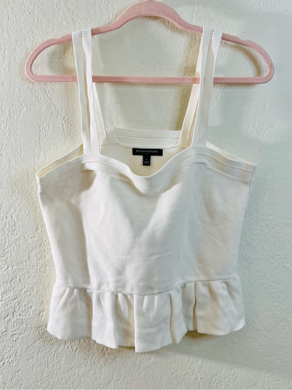 Banana Republic white Peplum Camisole Tank Top - Sleeveless Women's Top Size L